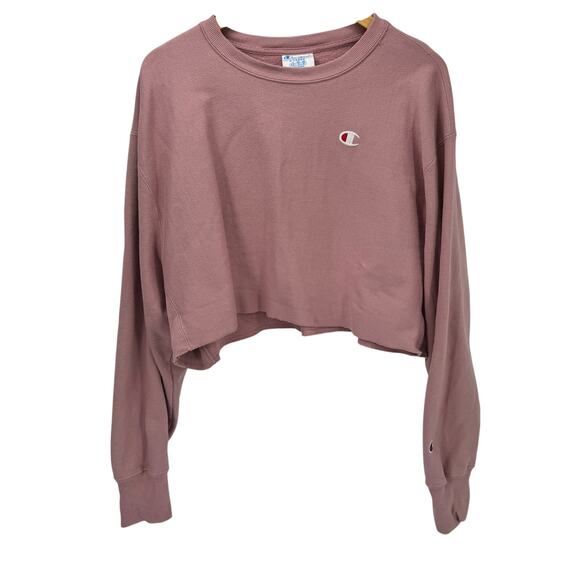 Champion Sweatshirt Womens XL Cropped Reverse Weave Pullover Dusty Pink - Picture 1 of 7